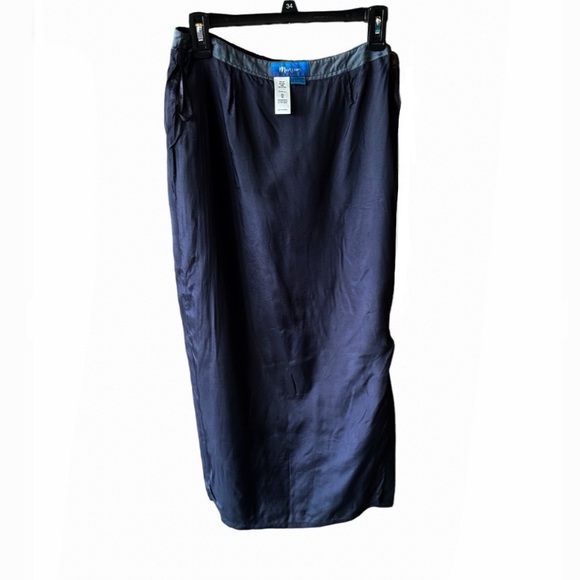 Monsoon Silk Maxi Skirt Navy Size 8 - Picture 9 of 13